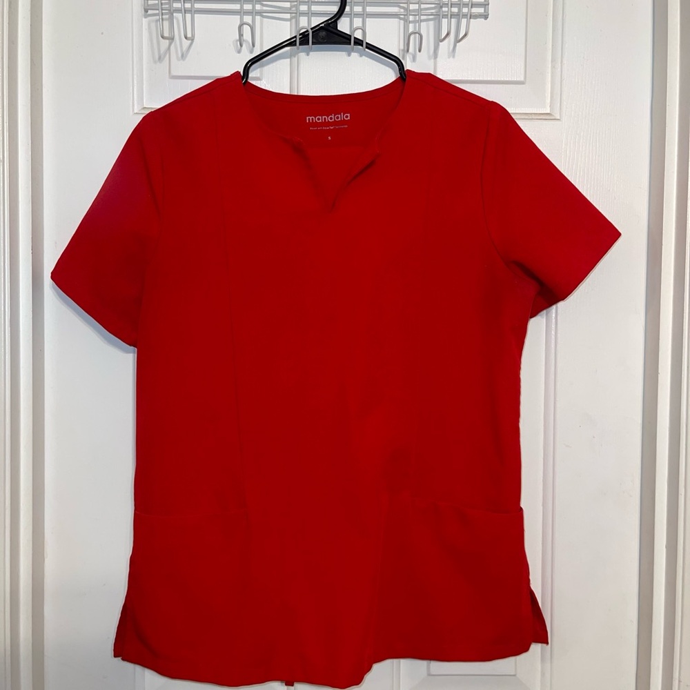 Women's Red scrubs small top pxs bottoms